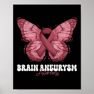Poster Cerveau Aneurysme Mois de sensibilisation Burgundy