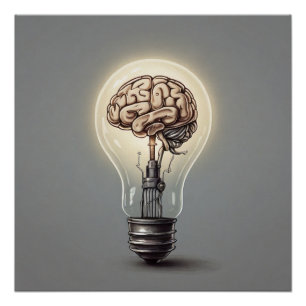 Poster cerveau lumineux