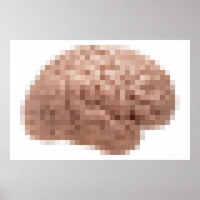 Poster Cerveau Pixel (Devant)