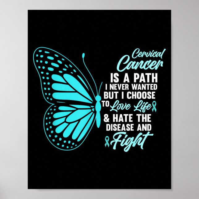 Poster Cervical Cancer Awareness Butterfly Quote Suprt  (Devant)