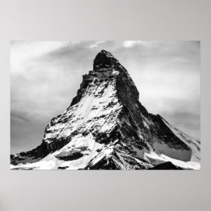 Poster Cervin, Alpes noir et blanc