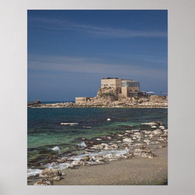 Poster Césarée ruines du port construit par Hérode le Gra (Devant)