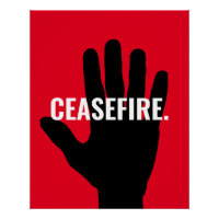 Cessez feu rouge blanc noir stop main anti-guerre