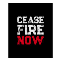 Cessez le feu Maintenant blanc rouge noir grunge a