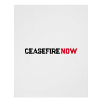 Cessez le feu maintenant noir rouge blanc grunge t