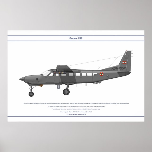 Poster Cessna 208 Liban (Devant)