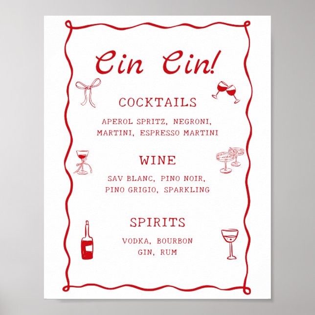 Poster C'est Amore Fête des mariées Cin Cin Bar (Devant)