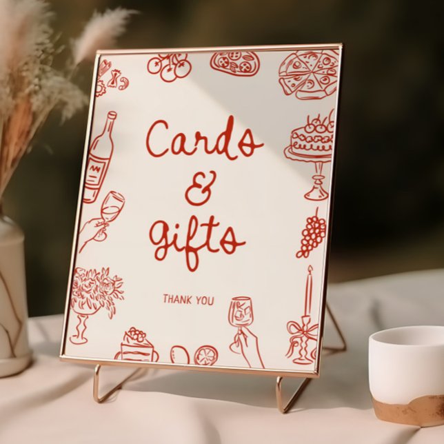 Poster C'est Amore Red Illustrated Cartes & Cadeaux (Créateur téléchargé)