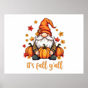 Poster C'est Automne Y'all Gnomes Citrouille Automne Than