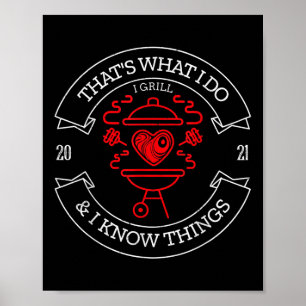 Poster C'Est Ce Que Je Fais Grill Bbq Funny Papa Cadeau T