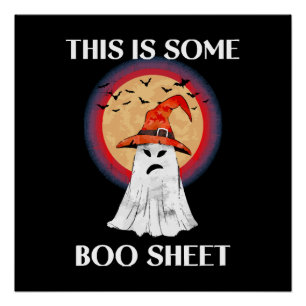 Poster C'est du papier de Boo Halloween Fantôme Drôle