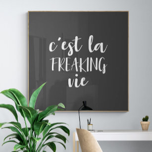 Poster C'est La Freaking Vie Funny Citation Française
