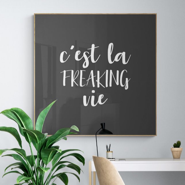 Poster C'est La Freaking Vie Funny Citation Française (Créateur téléchargé)