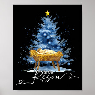 Poster C'est la raison Jesu chrétien arbre de Noël Nativi