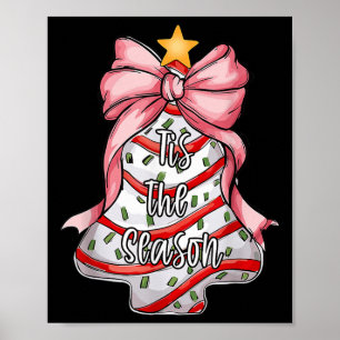 Poster C'Est La Saison Arbre De Noël Gâteaux Debbie Pink 