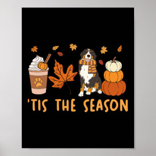 Poster C'est la saison Chien de montagne bernois d'automn