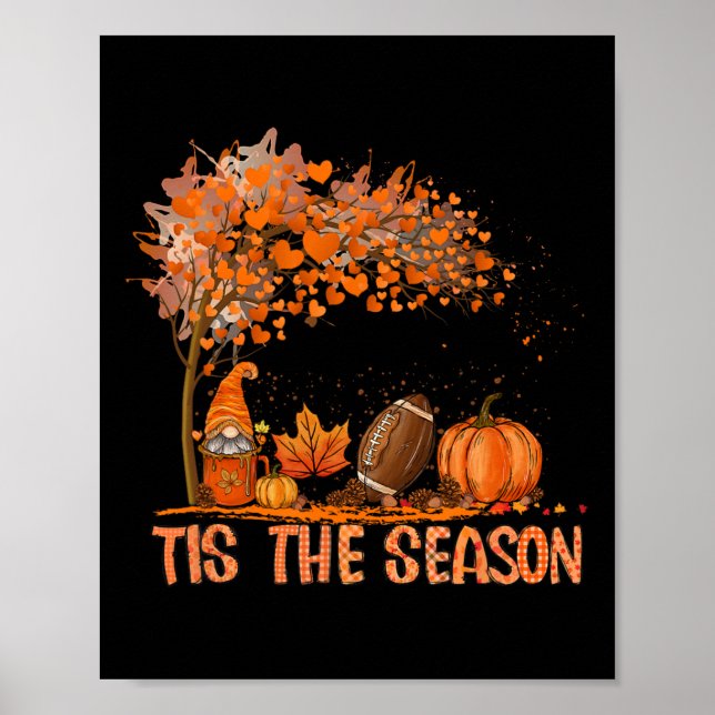 Poster C'Est La Saison Citrouille Spice Football Leaves A (Devant)