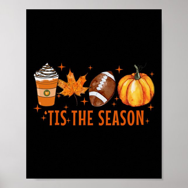 Poster C'Est La Saison Citrouille Spice Latte Halloween A (Devant)