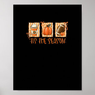 Poster C'est la saison de citrouille de football américai