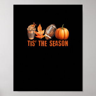 Poster C'est la saison de la citrouille et des feuilles d