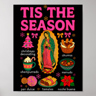 Poster C'est la saison de la nourriture mexicaine de Noël