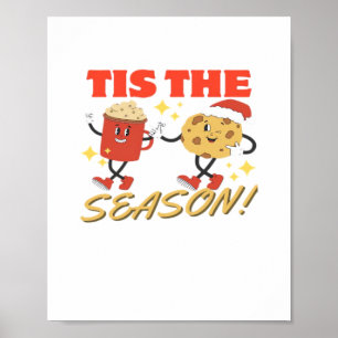 Poster C'est la saison des personnages rétro de Noël