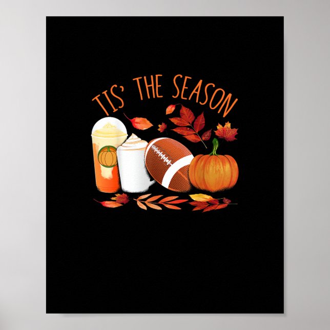 Poster C'Est La Saison Football Citrouille Thanksgiving A (Devant)