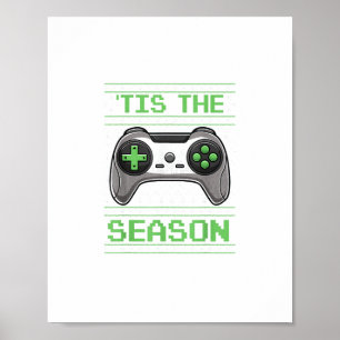 Poster C'est la saison Jeux vidéo Noël Xmas Joueur