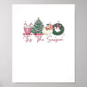 Poster C'est la saison Joyeux Noël Mignon Café de Noël Ch