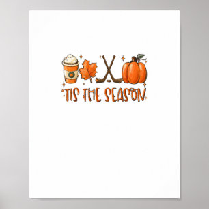 Poster C'est la saison Latte de citrouille Feuilles d'aut
