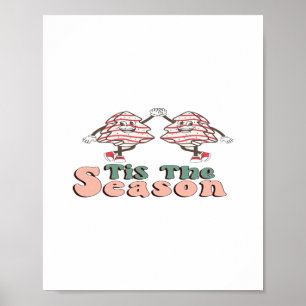 Poster C'est la saison Rétro Groovy Noël Vintage Chri