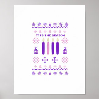 Poster C'est la saison Sweater Noël Xmas Catholique