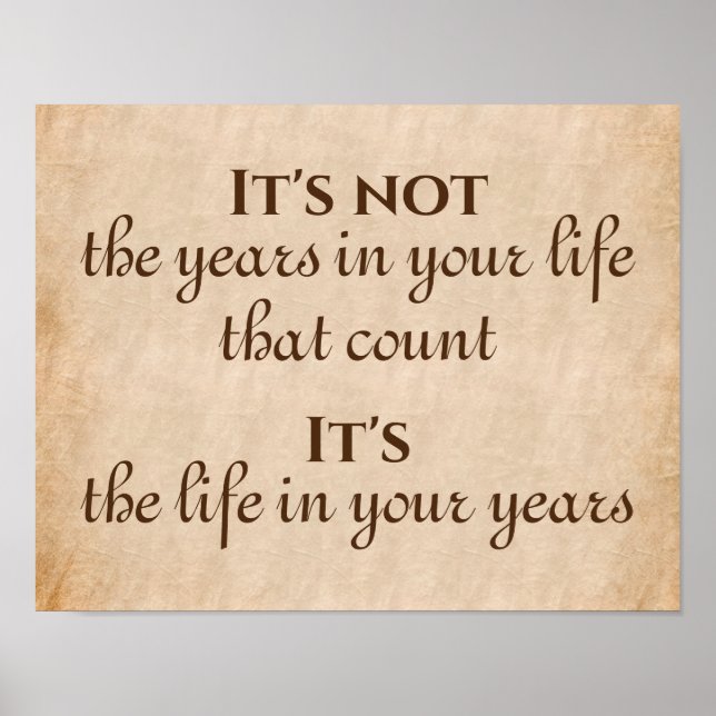 Poster C'est la vie dans vos années Citation inspirante (Devant)