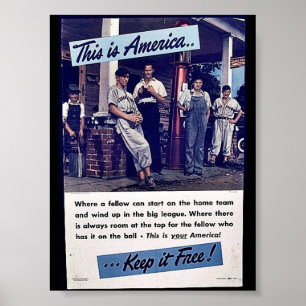 Poster C'Est L'Amérique Qui La Garde Libre !