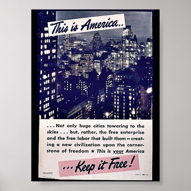 Poster C'Est L'Amérique Qui La Garde Libre ! (Devant)