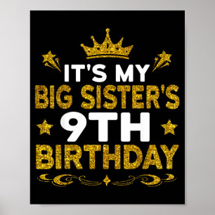 Poster C'est l'anniversaire de ma grande sœur, 9 ans Joye