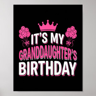 Poster C'est l'anniversaire de ma petite-fille tenue de f