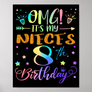 Poster C'est l'anniversaire de ma sœur 8 ans Joyeux Anniv