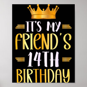 Poster C'est l'anniversaire de mes 14 ans Joyeux 14 ans _