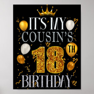 Poster C'est l'anniversaire de mes 18 ans Cousin Joyeux A