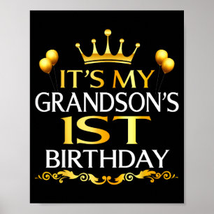 Poster C'est l'anniversaire de mon petit-fils de 1 an Joy