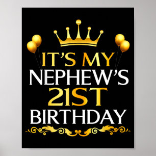 Poster C'est l'anniversaire des 21 ans de mon neveu Joyeu
