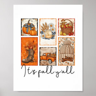 Poster C'est l'automne à vous tous Saison de citrouille d