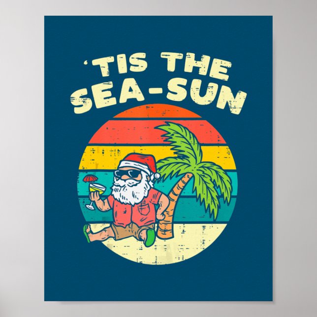 Poster C'Est Le Sea Sun Père Noël Beach Noël Été En (Devant)