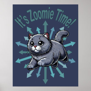 Poster C'est le temps de Zoomie Chat British Shorthair