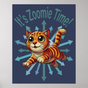 Poster C'est le temps de Zoomie le chat orange tabby