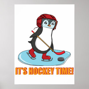 Poster C'est le temps du hockey - mignon hockey sur glace