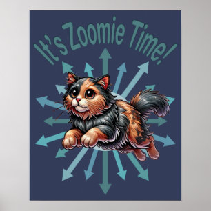 Poster C'est le temps Zoomie Chat Carapace Tortue