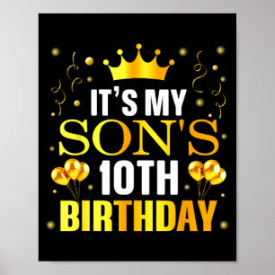 Poster C'est les 10 ans de mon fils Joyeux Anniversaire 1