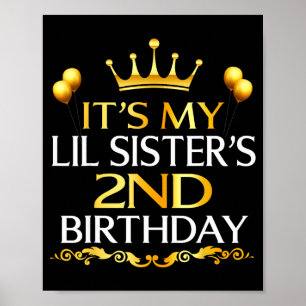 Poster C'est les 2 ans de ma petite soeur Joyeux annivers